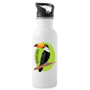 Tukan - Trinkflasche mit integriertem Trinkhalm - Weiß - Rechts
