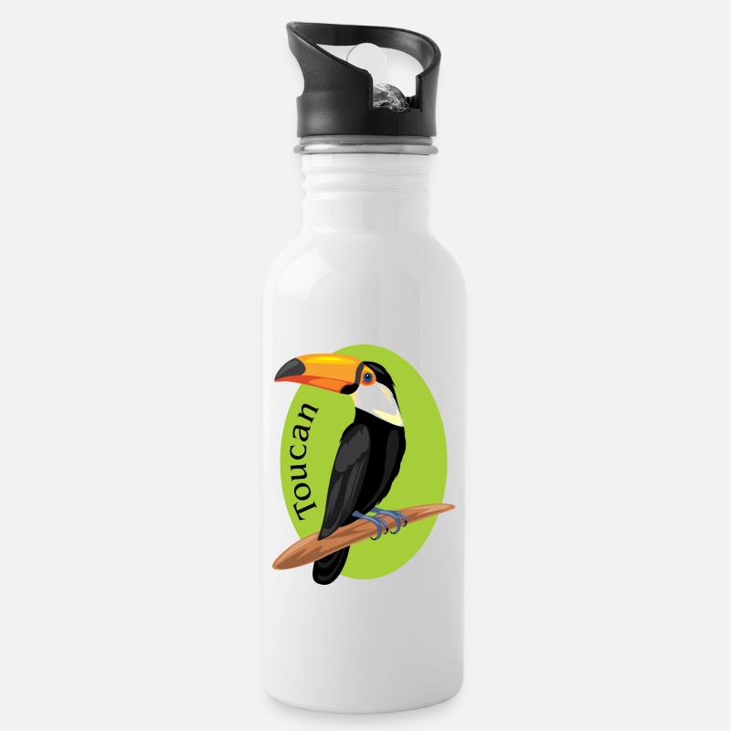 Tukan - Trinkflasche mit integriertem Trinkhalm - Weiß