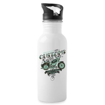 Moto motocycliste moto - Gourde avec paille intégrée - blanc - Droite