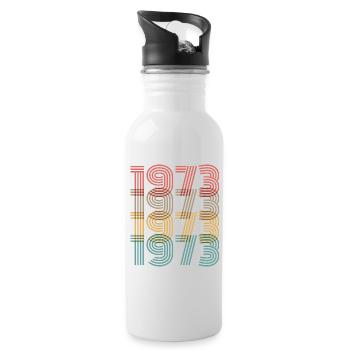 Legendär seit 1973 - Trinkflasche mit integriertem Trinkhalm - Weiß - Rechts