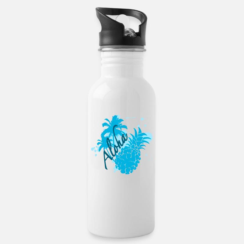 Aloha - Gourde avec paille intégrée - blanc