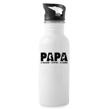 Papa Le Chasseur L'homme Le Mythe La Légende - Gourde avec paille intégrée - blanc - Droite