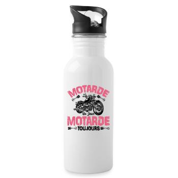 Motarde Un Jour Motarde Toujours - Gourde avec paille intégrée - blanc - Droite