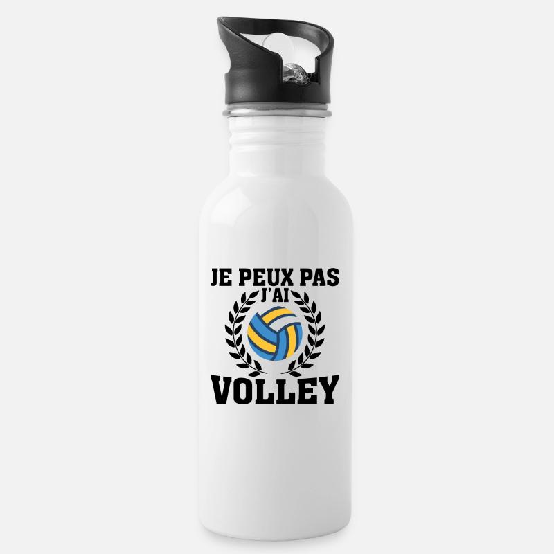 Je Peux Pas J'ai Volley - Gourde avec paille intégrée - blanc