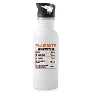 Le Tarif Horaire D'un Plaquiste - Gourde avec paille intégrée - blanc - Droite