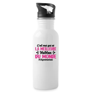 C'est Moi Qui Ai La Meilleure Maman Du Monde - Gourde avec paille intégrée - blanc - Droite
