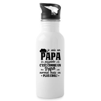 Pizza Cuisinier Restaurant Papa Italie Pizzeria - Gourde avec paille intégrée - blanc - Droite