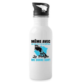 La Plongée Me Donne Soif Mer Cadeau Plongeur Apnée - Gourde avec paille intégrée - blanc - Droite