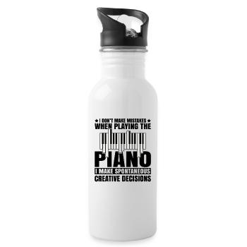 Musique Piano Instrument De Musique Idée Cadeau Dj - Gourde avec paille intégrée - blanc - Droite