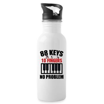 88 Touches Musique Piano Clavier Idée Cadeau Hobby - Gourde avec paille intégrée - blanc - Droite