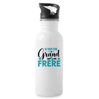 Grand Frère Idée Cadeau Big Bro Amour Grossesse - Gourde avec paille intégrée - blanc - Droite