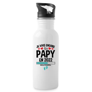 Je Vais Encore Être Papy En 2022 Cadeau Enceinte - Gourde avec paille intégrée - blanc - Droite