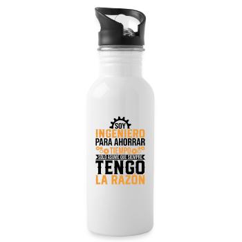 Je Suis Un Ingénieur J'ai Toujours Raison - Gourde avec paille intégrée - blanc - Droite