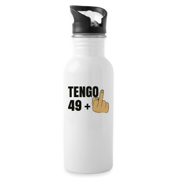 Ich bin 50 Jahre alt - Trinkflasche mit integriertem Trinkhalm - Weiß - Rechts