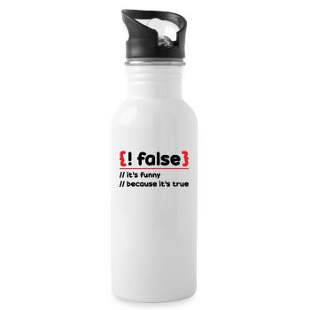Programmierer Programmierung Software Coding Encoder - Trinkflasche mit integriertem Trinkhalm - Weiß - Rechts