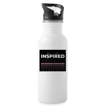 Inspired Streetwear - Trinkflasche mit integriertem Trinkhalm - Weiß - Rechts