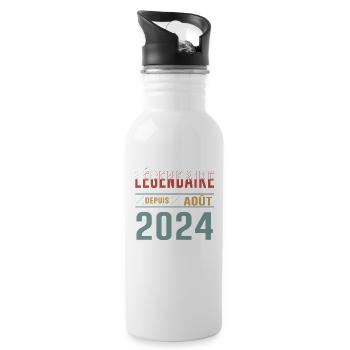Légendaire Depuis Août 2024 Anniversaire Cadeau - Gourde avec paille intégrée - blanc - Droite