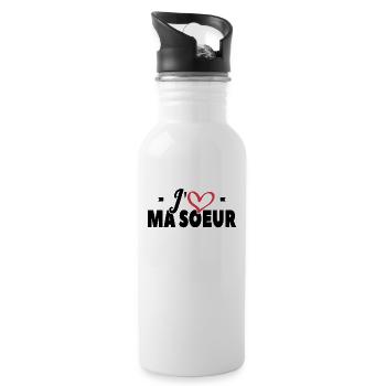 J'aime Ma Soeur - Gourde avec paille intégrée - blanc - Droite