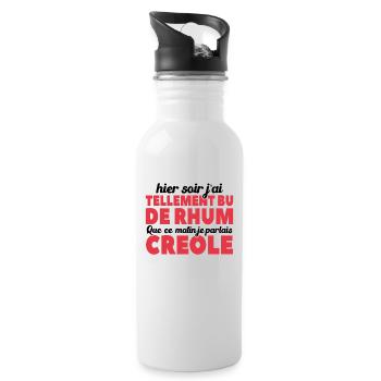 Hier Soir J'ai Tellement Bu De Rhum - Gourde avec paille intégrée - blanc - Droite