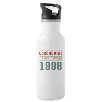 Légendaire Depuis Septembre 1998 Anniversaire - Gourde avec paille intégrée - blanc - Droite