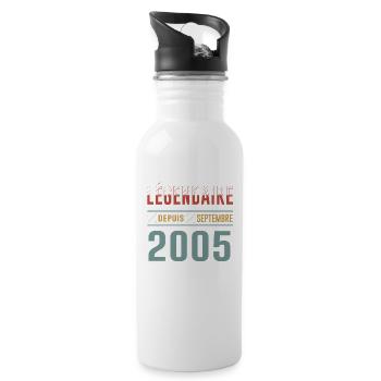 Légendaire Depuis Septembre 2005 Anniversaire - Gourde avec paille intégrée - blanc - Droite