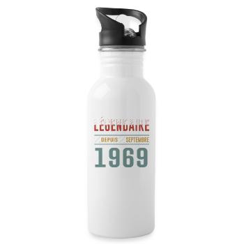 Légendaire Depuis Septembre 1969 Anniversaire - Gourde avec paille intégrée - blanc - Droite