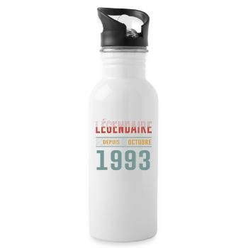 Légendaire Depuis Octobre 1993 Anniversaire - Gourde avec paille intégrée - blanc - Droite