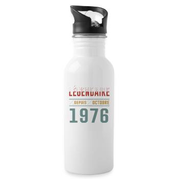 Légendaire Depuis Octobre 1976 Anniversaire - Gourde avec paille intégrée - blanc - Droite