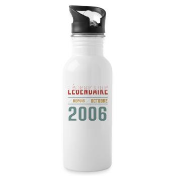 Légendaire Depuis Octobre 2006 Anniversaire - Gourde avec paille intégrée - blanc - Droite