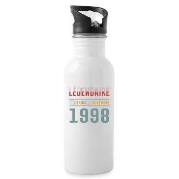 Légendaire Depuis Novembre 1998 Anniversaire - Gourde avec paille intégrée - blanc - Droite