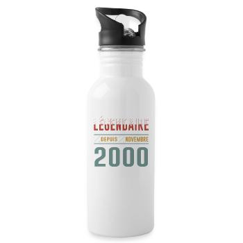 Légendaire Depuis Novembre 2000 Anniversaire - Gourde avec paille intégrée - blanc - Droite