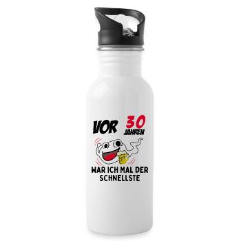 Vor 30 Jahren war ich mal der Fastelste - Trinkflasche mit integriertem Trinkhalm - Weiß - Rechts