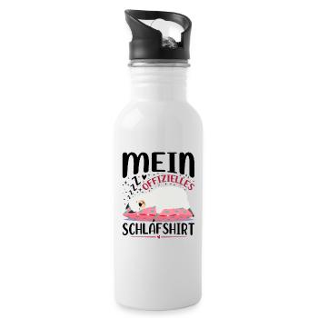 Mein Offizielles Schlafshirt - Trinkflasche mit integriertem Trinkhalm - Weiß - Rechts