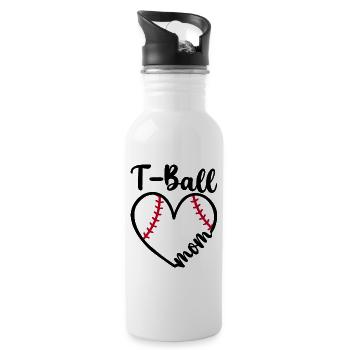 Maman Joueuse De T-Ball Fan De Baseball - Gourde avec paille intégrée - blanc - Droite