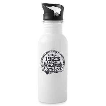 1923 GEBURT EINER LEGENDE - Trinkflasche mit integriertem Trinkhalm - Weiß - Rechts
