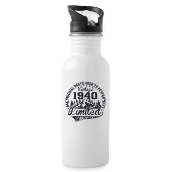 Vintage 1940 All Original Pieces Retro Gift - Water bottle with straw - white - Right
