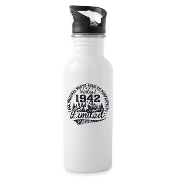 Born 1942 All original pieces retro gift - Water bottle with straw - white - Right