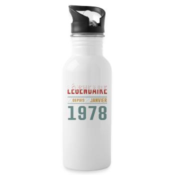 Légendaire Depuis Janvier 1978 Anniversaire - Gourde avec paille intégrée - blanc - Droite