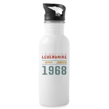 Légendaire Depuis Janvier 1968 Anniversaire - Gourde avec paille intégrée - blanc - Droite