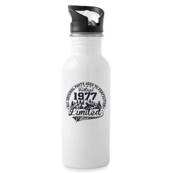 Vintage 1977 All original pieces retro gift - Water bottle with straw - white - Right