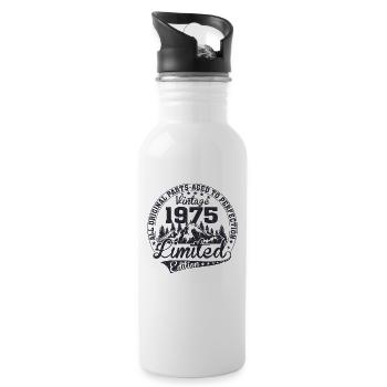 Vintage 1975 All original pieces retro gift - Water bottle with straw - white - Right
