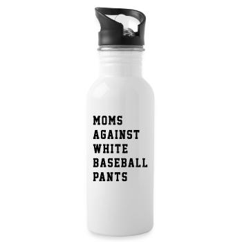 Mütter gegen weiße Baseballhosen Lustiger Baseball - Trinkflasche mit integriertem Trinkhalm - Weiß - Rechts