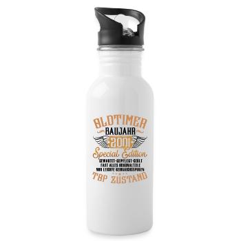 Oldtimer Special Edition Modell 2001 Geburtstag - Trinkflasche mit integriertem Trinkhalm - Weiß - Rechts