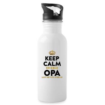 Opa Lost Het Wel Weer Op - Trinkflasche mit integriertem Trinkhalm - Weiß - Rechts