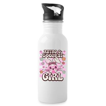 Fille Rétro Et La Plus Cool Femme Géniale - Gourde avec paille intégrée - blanc - Droite