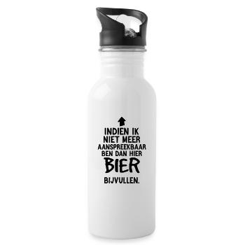Bier bijvullen bij onbewustzijn - Trinkflasche mit integriertem Trinkhalm - Weiß - Rechts
