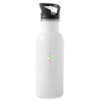 Colorfull Flower - Water bottle with straw - white - Right