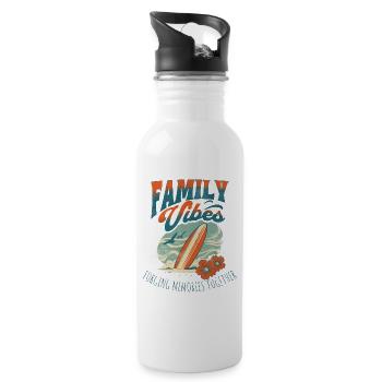 Vacances 2024 En Famille Voyage En Famille - Gourde avec paille intégrée - blanc - Droite