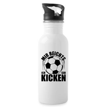 Fußball Mir Reichts Ich Geh Kicken Fußballer - Trinkflasche mit integriertem Trinkhalm - Weiß - Rechts