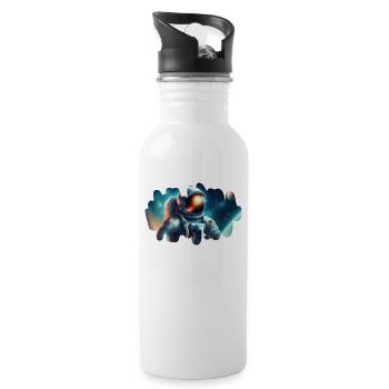 Astronaut in the cosmos - Water bottle with straw - white - Right